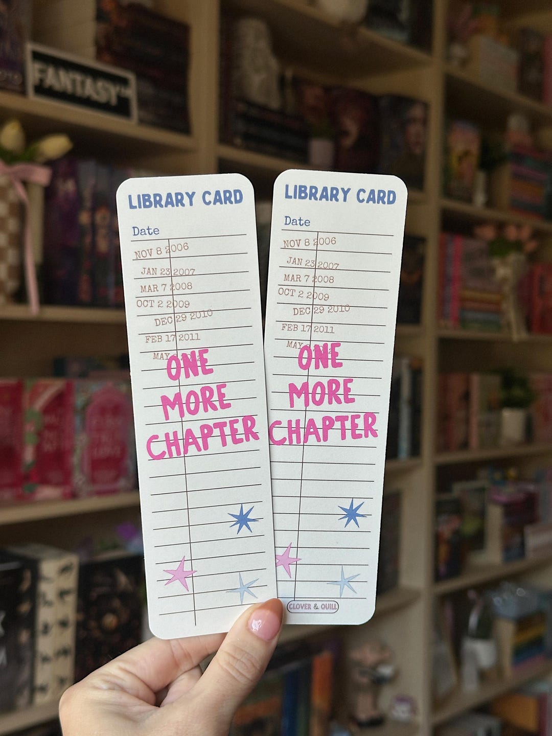 One More Chapter Library Card Bookmark: Retro Book Lover Gift, Bookish ...