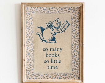 So Many Books Digital Print: Bookish Wall Decor, Reading Room Poster, Readers Merch