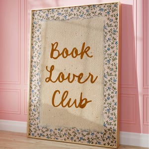 Impresión de club de lectura, póster de libros, póster de lectura de moda, arte de pared para amantes de los libros, imprimible de libros lindos, impresión de rincón de lectura, rincones de libros, amantes de los libros