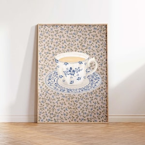 Coffee with Grandma Print, Grandmillenial Coffee Printable, Coffee Bar Decor, Vintage Coffee Poster, Cottagecore Decor, Coffee Cart Decor