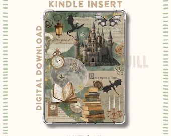 Green Fantasy Kindle Insert: Clear Case Printable, Kindle Accessories, Digital Download