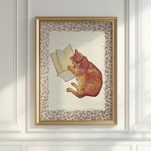 Arte de libros vintage, póster de lectura bonito, regalos para amantes de los libros, regalo para lectores, decoración de rincones de lectura, arte para salas de lectura, libro bonito imprimible, libros de estilo literario