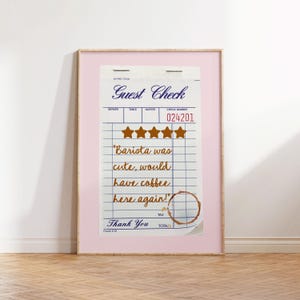 Guest Check Print, Cute Coffee Bar Decor, Coffee Cart Decor, Trendy Coffee Print, Coffee Bar Print, Coffee Station Art, Pink Coffee Poster
