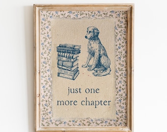 Just One More Chapter Digital Print: Cozy Reading Nook Art, Bookish Decor, Readers Merch