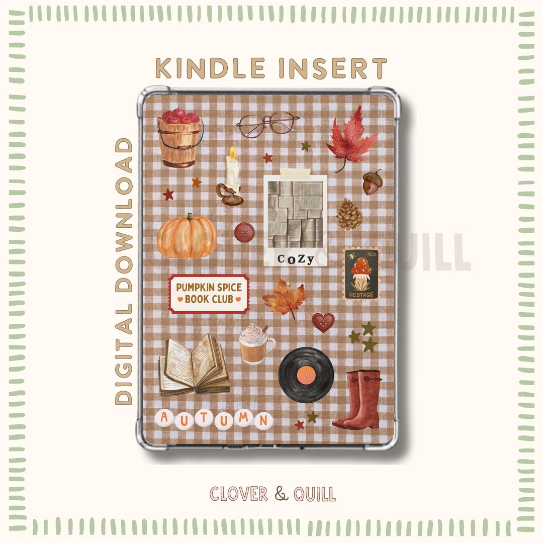 Cozy Autumn Kindle Printable Insert: Clear Case Insert, Readers Merch ...