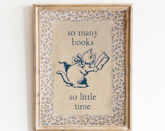 So Many Books Digital Print: Cozy Reading Nook Art, Bookish Decor, Readers Merch