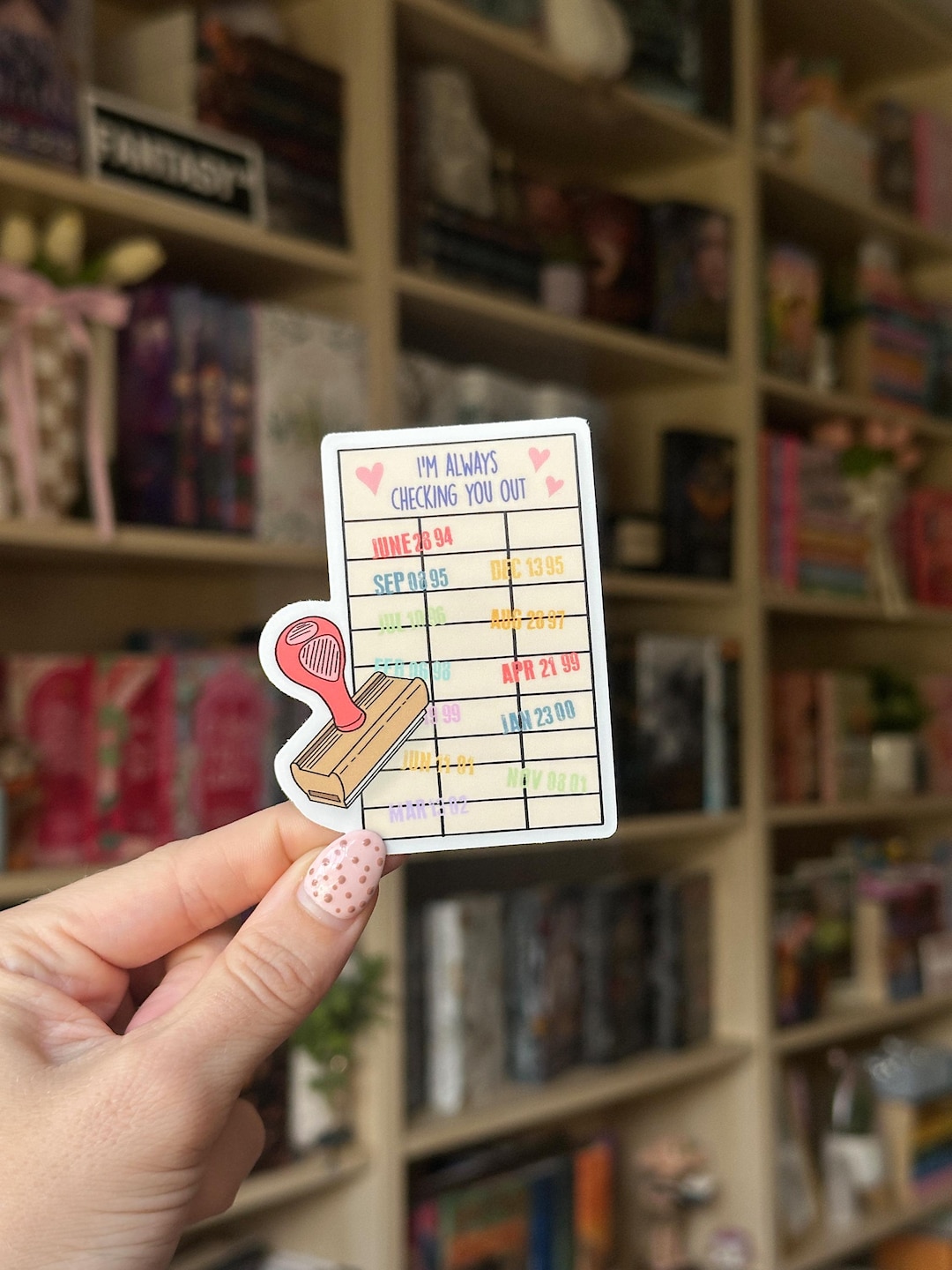 Library Card Valentines Sticker: Bookish Decal for Kindle, Laptop, and ...