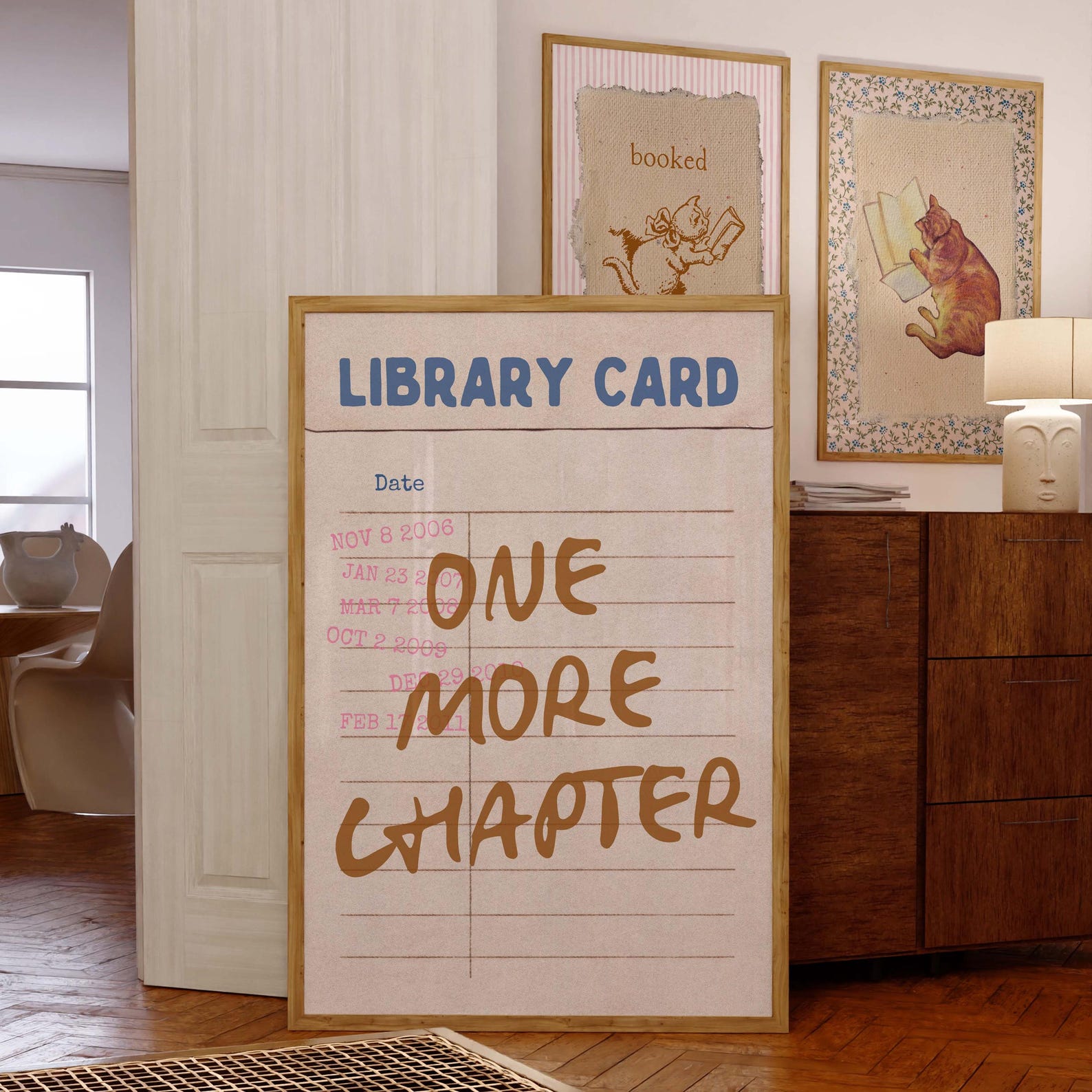 One More Chapter Library Card Digital Print: Bookish Decor, Reading ...