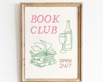 読書クラブデジタルプリント：本好きの壁飾り、居心地の良い読書室のポスター、読書グッズ