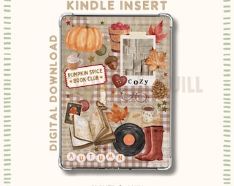 Inserto Kindle Cozy Autumn: custodia trasparente stampabile, accessori Kindle, download digitale