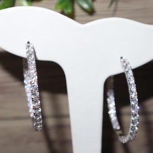Silver CZ Hoop