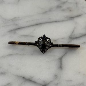 Gold and Silver Sapphire and Diamonds Pin