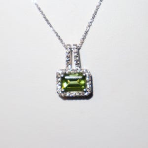 Peridot and Diamond Pendant Necklace