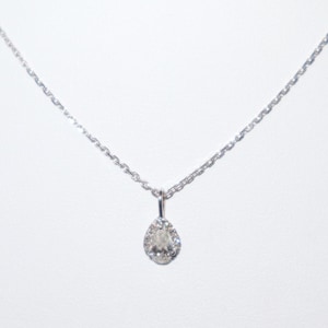 Pear Shape Diamond Pendant Necklace in White Gold