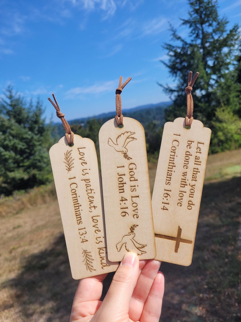 Laser Engraved Wooden Bible Bookmarks: Christian Scripture Gift, Set of ...