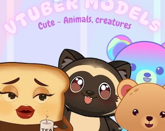 Custom Cute VTuber Models Commissions, Custom Vtuber models, Chibi Vtuber model, Kawaii Vtuber model, Vtuber Commission | Live2d | Streamers