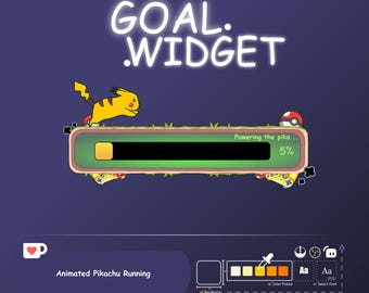 Pikachu Goal Widget for Twitch, Anime Goal Widget Animated, Donation Goal for Twitch, Sub Goal | StreamElements | OBS | Twitch