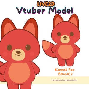 Kawaii Fox Vtuber Model Premade, Ready To Use Vtuber Model, Vtuber Model and Rigging, Premade vtuber for Twitch and Youtube, 2d vtuber