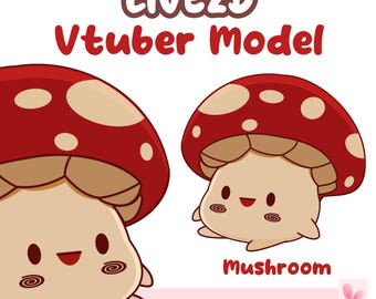 Kawaii svamp Vtuber-modell färdig, färdig Vtuber-modell, Vtuber-modell och riggning, färdig Vtuber för Twitch och Youtube | 2d Vtuber