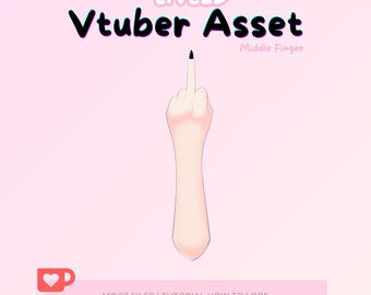 Middle Finger Vtuber Asset, Ready to use Vtuber Asset, Customizable Vtuber Item, Vtuber Hand Asset for Vtuber Studio | OBS | Live2D
