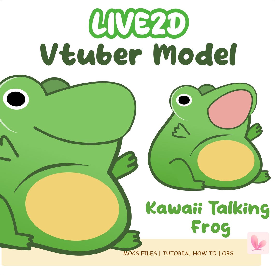 Vtuber Rana Modelo de Vtuber de rana kawaii económico, modelo de Vtuber listo para ...