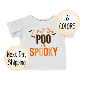 I put the Poo In Spooky Shirt - Cute Halloween Baby Onesies - Funny Fall Onesies Gift Kids Autumn Baby Clothes Halloween Outfits Baby