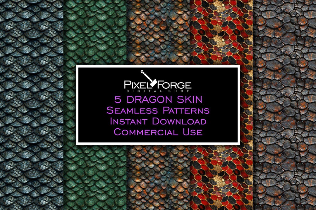 Digital Paper, DRAGON SKIN Pattern Seamless, Realistic Texture of ...