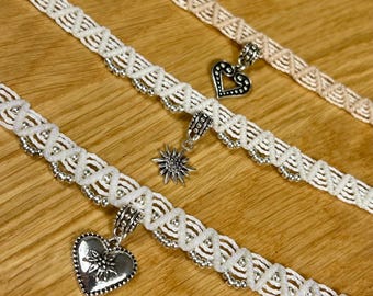 Traditional costume necklace for wedding, dirndl, lederhosen, Wiesn, Oktoberfest, folk festival, macrame