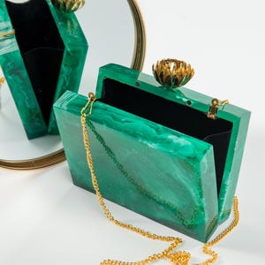 SMALL CANVAS CLUTCH EMERALD'S ORBIT main image 0