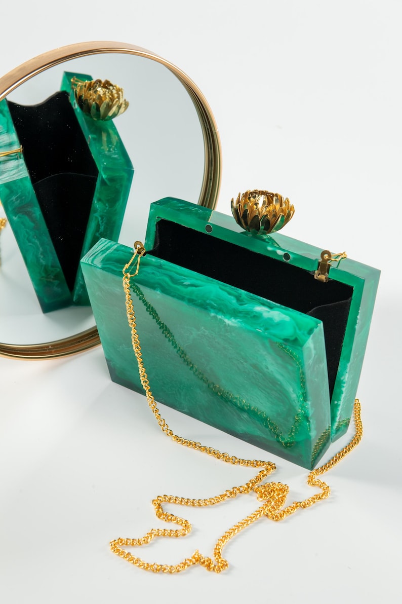 SMALL CANVAS CLUTCH EMERALD'S ORBIT main image 1