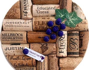 Recycled Wine Cork Round Memo Board, 6"