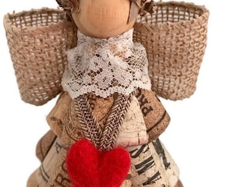 Heart angel, cork angel