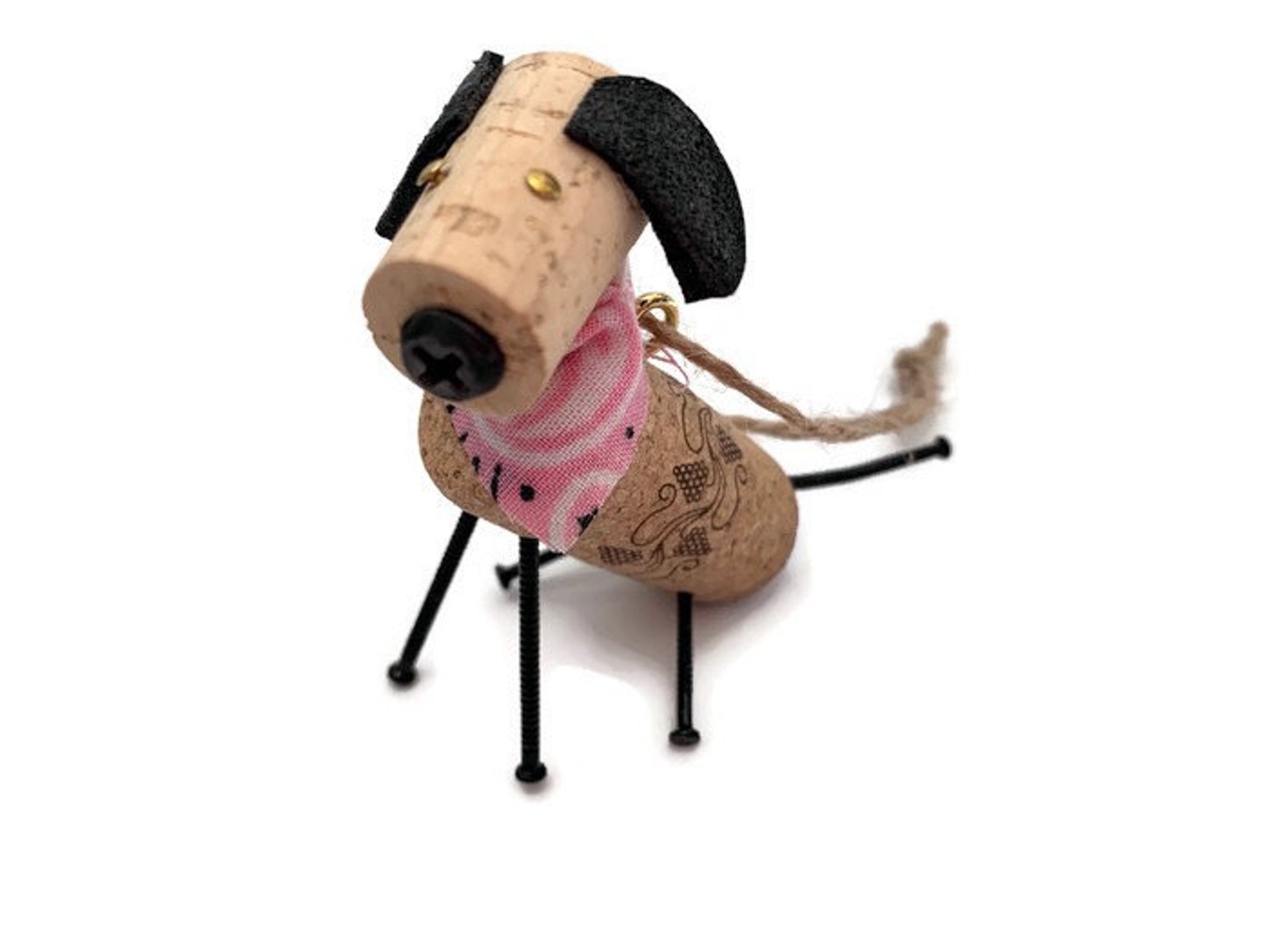 Wine Cork Dog Ornament Dog Cork Ornament Upcycled Cork Dog Etsy