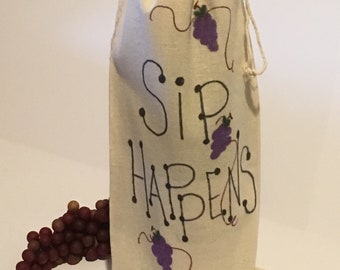 Hostess wine gift bag, reusable gift bag
