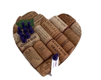 Heart cork 7” board, recycled cork memo board