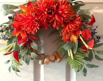Fall porch Door Wreath