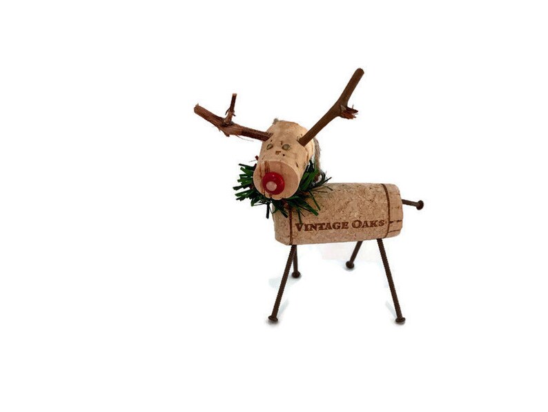 Wine Cork Reindeer Ornament, Cork Ornament image 3