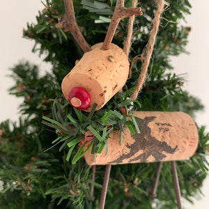 Wine Cork red nosed Reindeer Ornament, Cork Ornament, Christmas ornament image 8