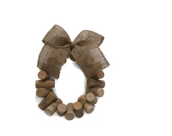 8” cork wreath, synthetic cork wreath, recycled synthetic cork wreath