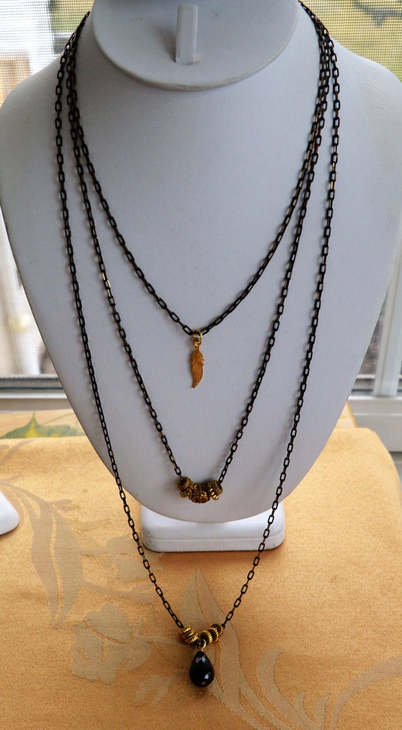 Pretty Vintage Multi-Strand Charm Necklace, "Jessi