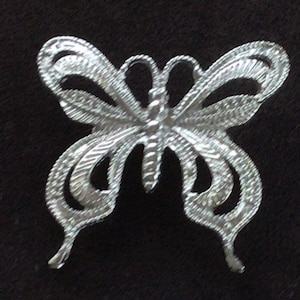Silver tone Butterfly Pin, Brooch, Vintage (N3)