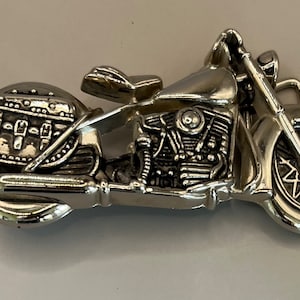Silver tone Motercycle Belt Buckle, Large (M14)