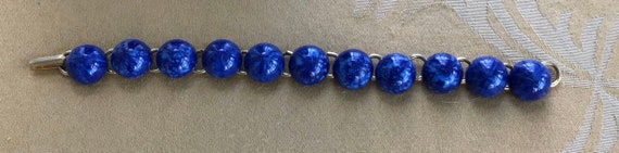 Royal Blue Faux Stone Plastic, Chain Link Bracele… - image 2