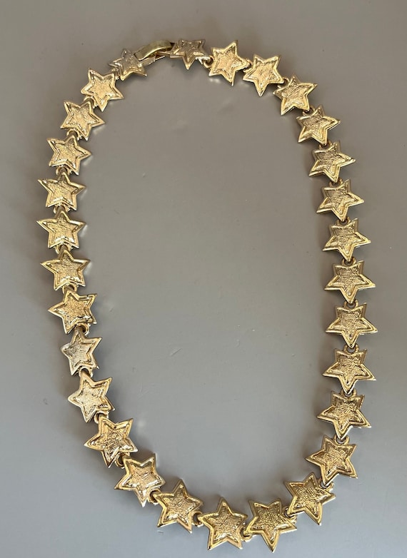 Gold tone Star Necklace, 16”, Vintage (M12)