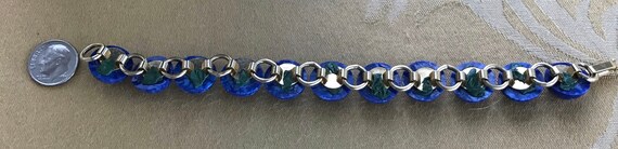 Royal Blue Faux Stone Plastic, Chain Link Bracele… - image 5