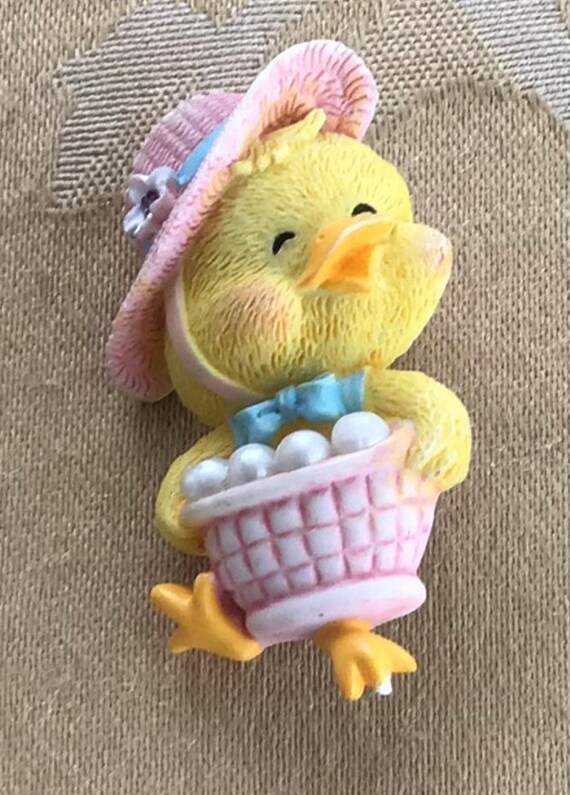 Easter Chick Pin, Plastic, Vintage, Girls (X6) - image 2