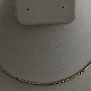 Vermeil 2mm Italian Rounded Omega Necklace, 16”, 11.2 grams
