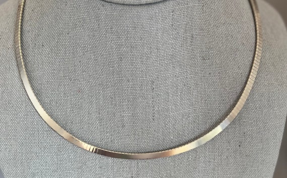 Sterling Silver Flat Omega Necklace, 18”, Vintage - image 3