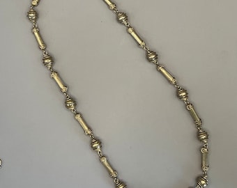 Brass Beaded Vintage Necklace, 20” (M13)