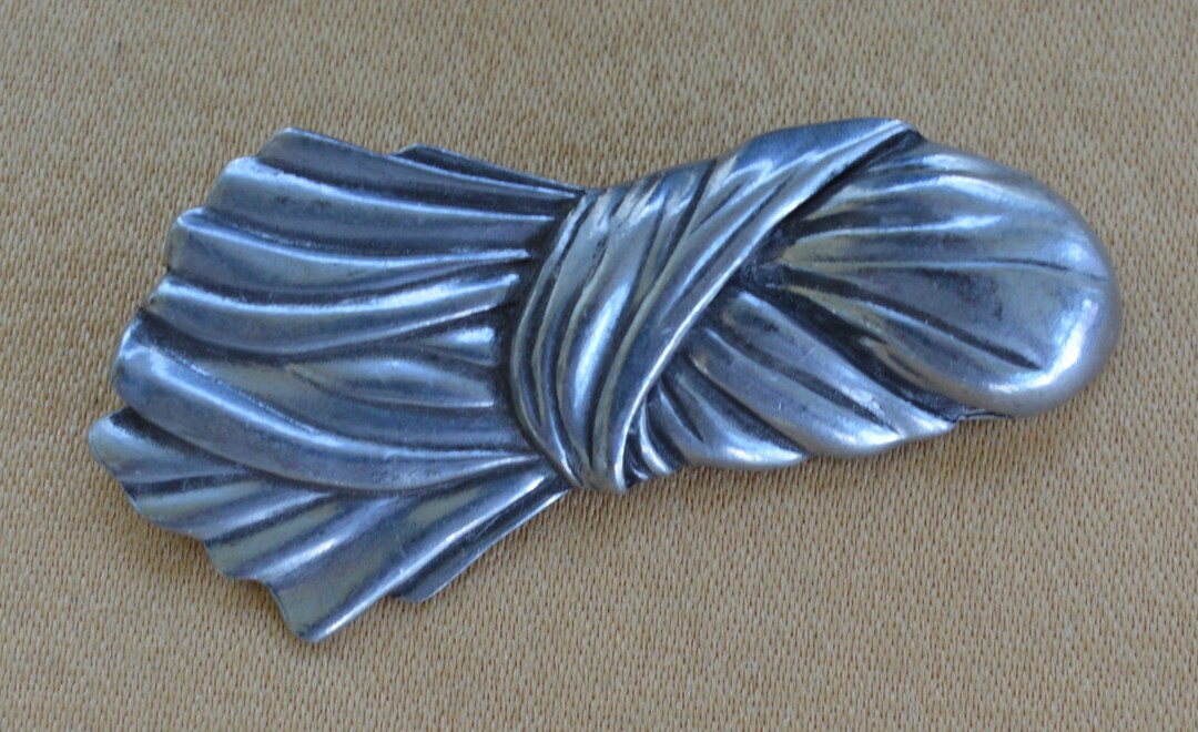 Broche Vintage Chat Ange En étain - Modèle Ailé - Occasion (Y150)